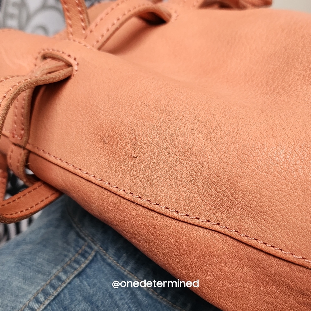 Pink Leather Drawstring Crossbody - Picture 10 of 17